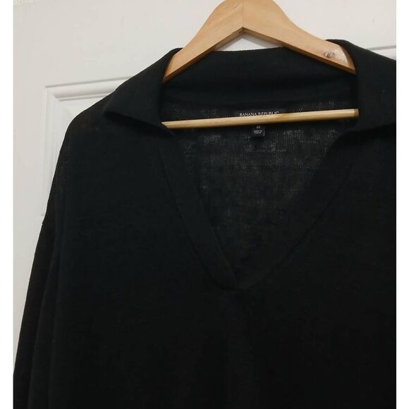 Banana republic womens medium 100% linen knit stretch boxy spring summer top - Picture 2 of 7